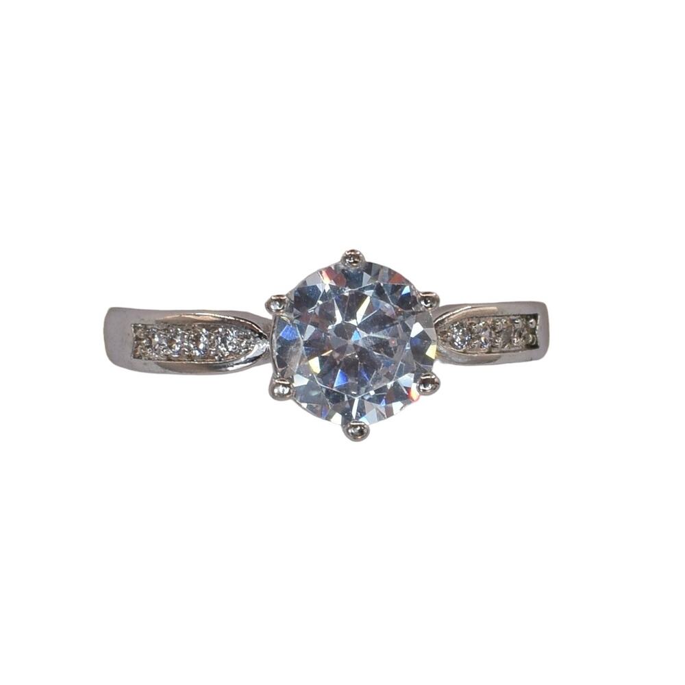 NWOT Fragrant Jewels Round-Cut Pave Cubic Zirconia Ring Size 7.75 US
